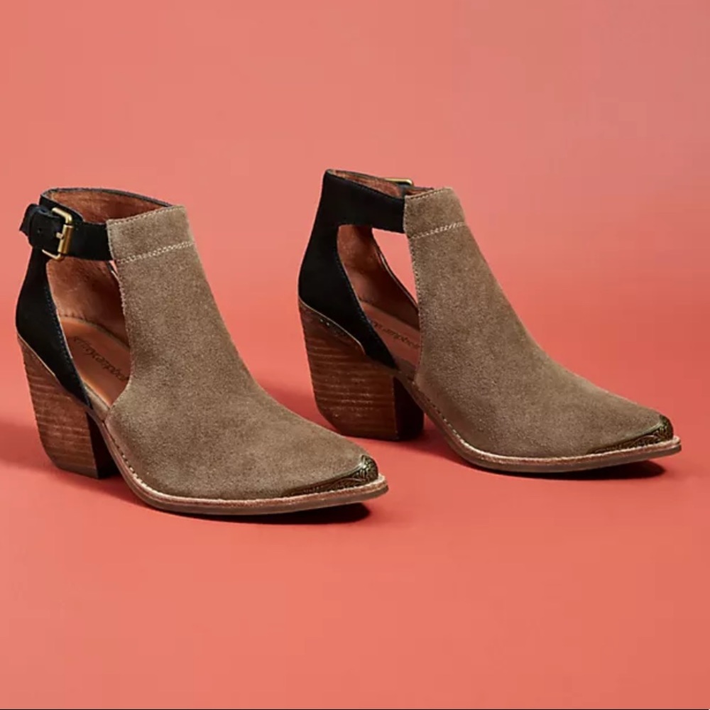 Jeffrey Campbell Woodruff Black & Brown Suede Western Boots 9.5